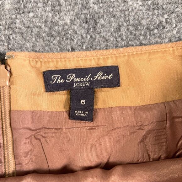 J. Crew Women’s Wool Blend Pencil Skirt Camel Tan Lined Size 6 Style 48575 - Picture 3 of 7